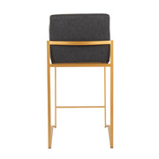 Lumi Source Fuji contemporary high back counter stool with stylish design, featuring dark wood legs and a cushioned seat for modern dining spaces.