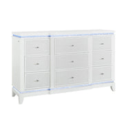 Adalid - Dresser With LED Light And Glittered Drawer Fronts - White - R&R Furniture Gallery (Fountain Valley, CA)