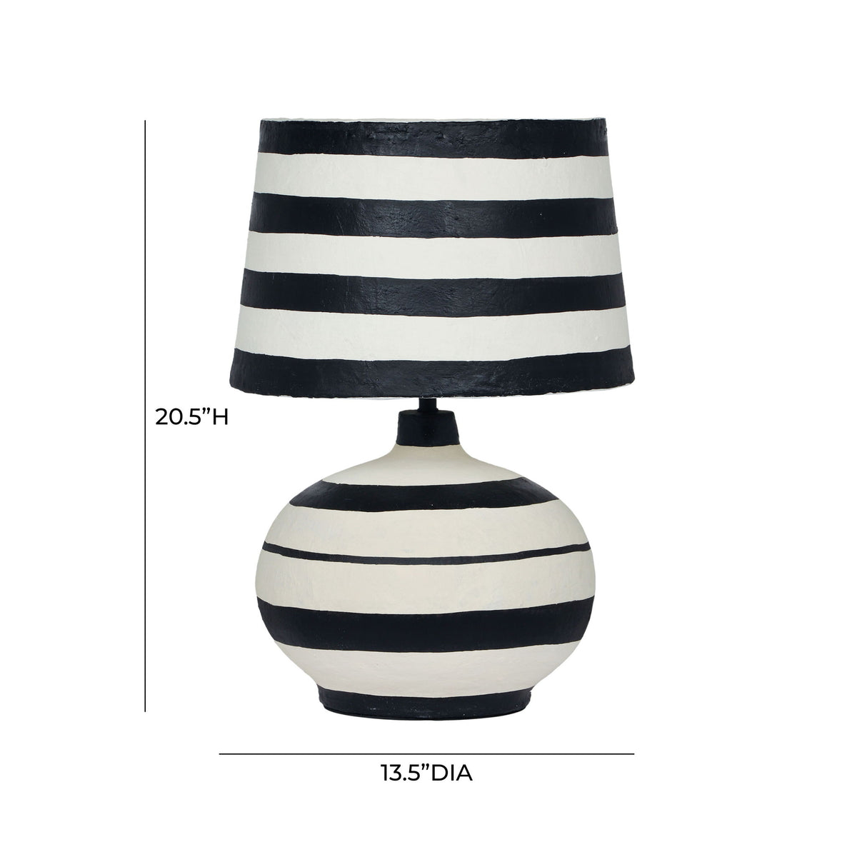 Positano - Striped Papier Mache Table Lamp - R&R Furniture Gallery (Fountain Valley, CA)