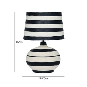 Positano - Striped Papier Mache Table Lamp - R&R Furniture Gallery (Fountain Valley, CA)
