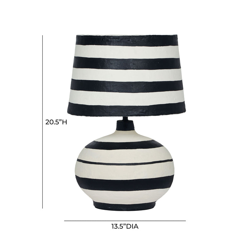 Positano - Striped Papier Mache Table Lamp - R&R Furniture Gallery (Fountain Valley, CA)