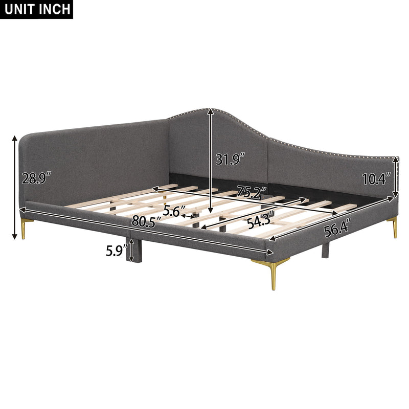 Upholstered Daybed With Headboard And Armrest, Support Legs - R&R Furniture Gallery (Fountain Valley, CA)