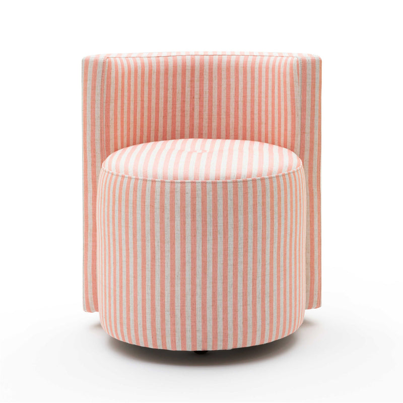 Alyssa striped rolling desk chair by TOV Furniture with a modern, colorful fabric design and adjustable height for office use.