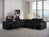 1116 - 6-Piece L-Shaped Sectional Sofa In With 3 Power Recliners & Power Headrests - R&R Furniture Gallery (Fountain Valley, CA)