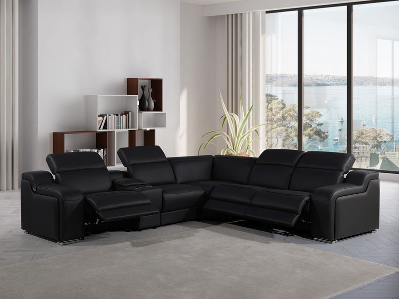 1116 - 6-Piece L-Shaped Sectional Sofa In With 3 Power Recliners & Power Headrests - R&R Furniture Gallery (Fountain Valley, CA)
