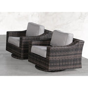 Outdoor Swivel Patio Chair With Cushions (Set of 2) - Brown - R&R Furniture Gallery (Fountain Valley, CA)