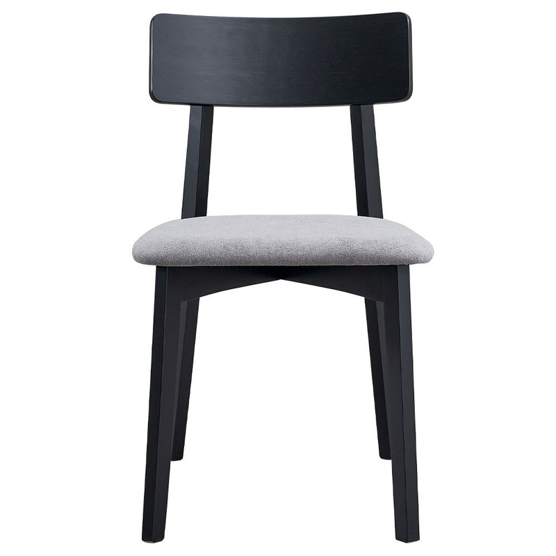 Real - Side Chair (Set of 2) - Gray Linen & Black - R&R Furniture Gallery (Fountain Valley, CA)