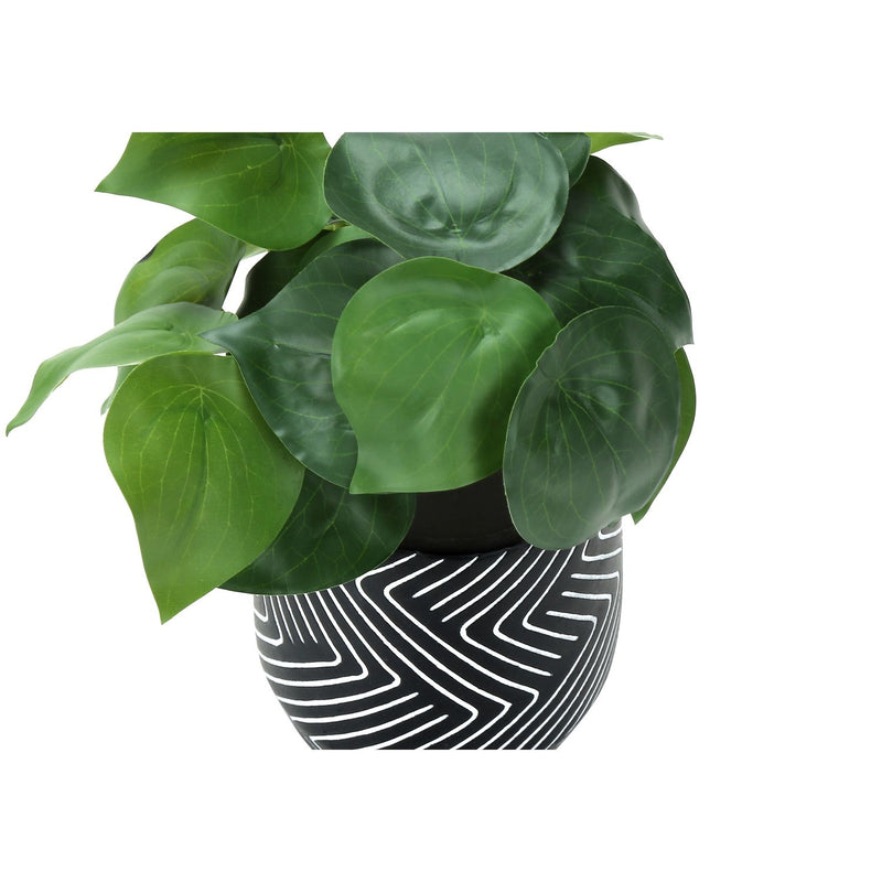 Set of two artificial Alocasia plants, vibrant green leaves, in decorative pots, from 8th Street, perfect for home or office decor.