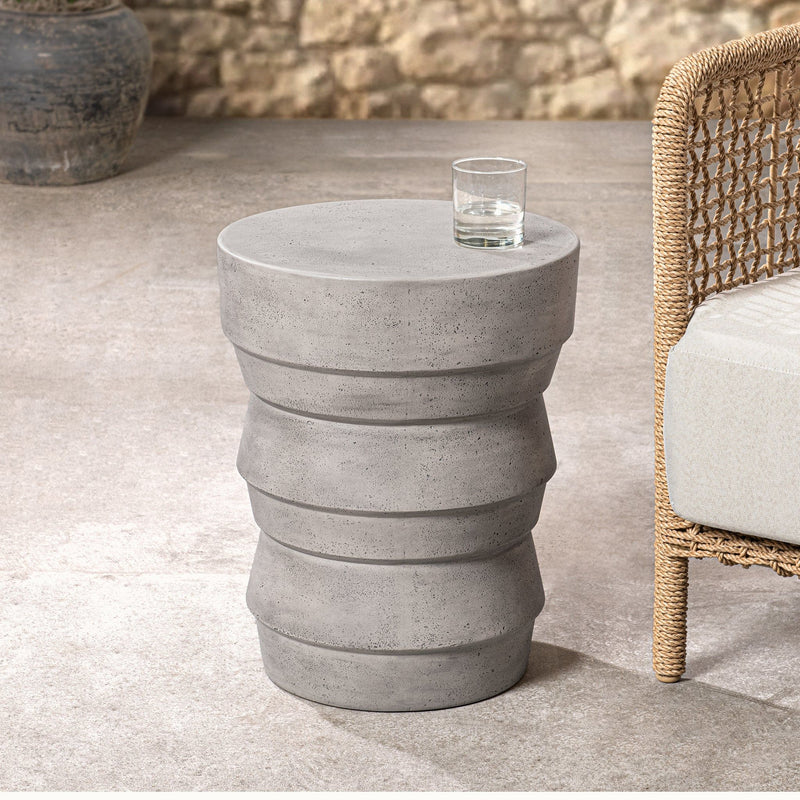 Anora - Outdoor Accent Table - Light Gray - R&R Furniture Gallery (Fountain Valley, CA)