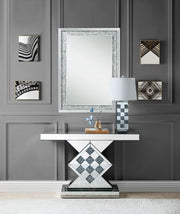 Noralie - 47" X 14" Console Table - Mirrored & Faux Diamonds - R&R Furniture Gallery (Fountain Valley, CA)