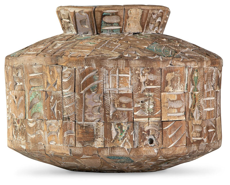 Meltland - Vase - Square - Natural / Black - R&R Furniture Gallery (Fountain Valley, CA)