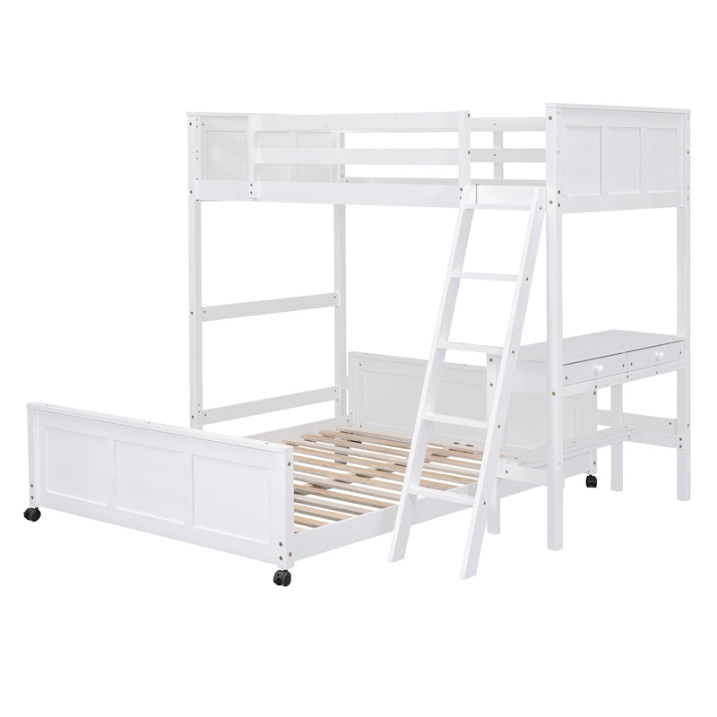 Full Over Full Bunk Bed With Desk - R&R Furniture Gallery (Fountain Valley, CA)