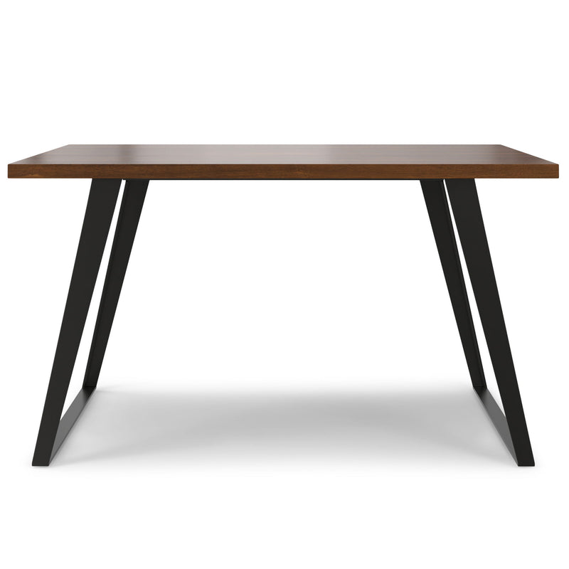 Handcrafted square dining table by Simpli-Home, featuring a sturdy wooden surface and contemporary design for modern dining spaces.