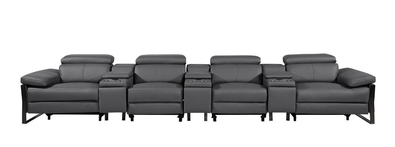 1246 - Modular Power Triple Reclining Triple Console Sofa With Power Reclining Headrests