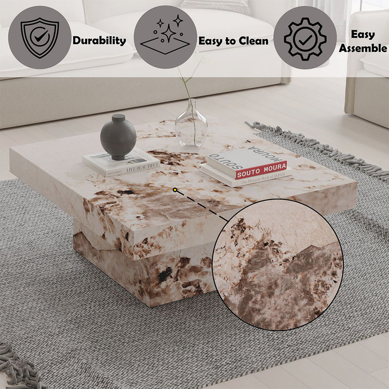 Fultan - Coffee Table - Engineered Stone - R&R Furniture Gallery (Fountain Valley, CA)