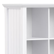 Simpli-Home Acadian handcrafted cube storage organizer with multiple compartments for versatile storage and organization.