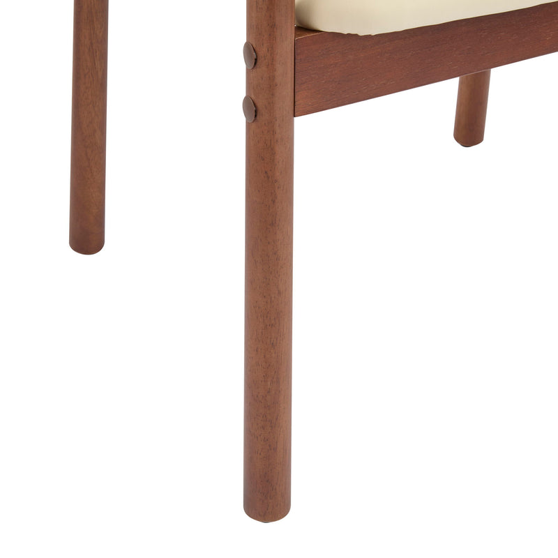 Dining Room Chairs, Ideal For Home & Kitchen (Set of 2) - Beige / Dark Walnut - R&R Furniture Gallery (Fountain Valley, CA)