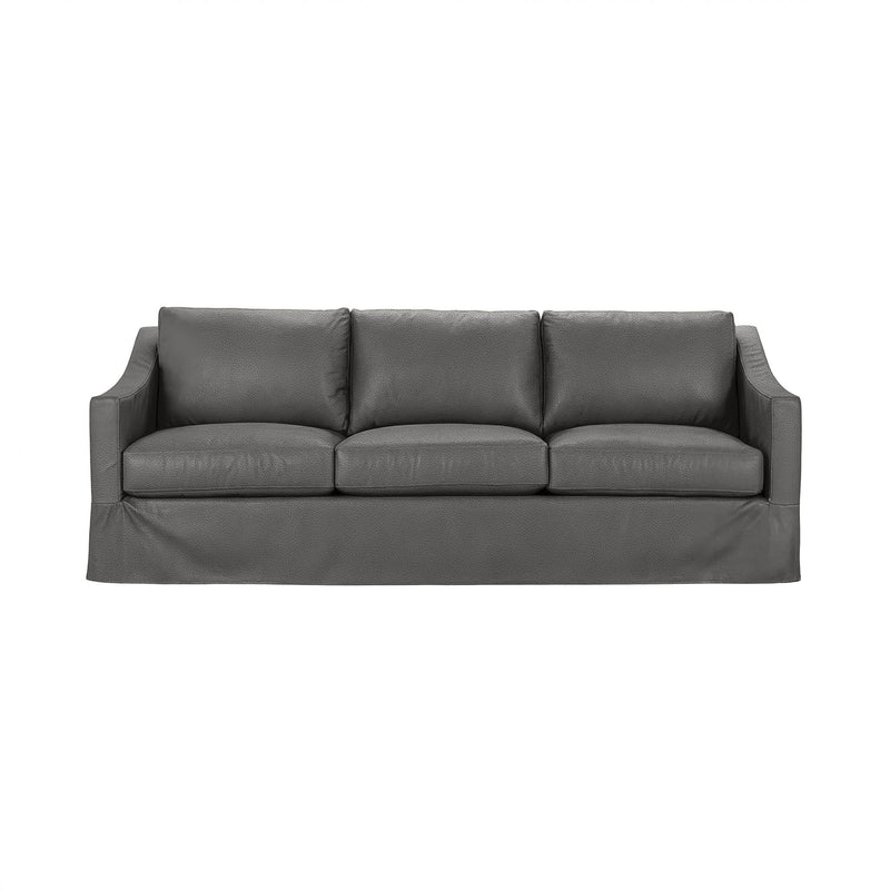 Classic Home Kipton upholstered sofa with plush cushioning and neutral fabric, perfect for living room seating.