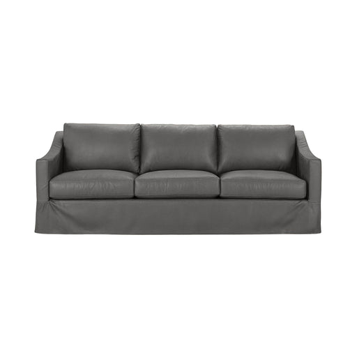 Classic Home Kipton upholstered sofa with plush cushioning and neutral fabric, perfect for living room seating.