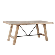 Rustic Dining Table With Metal Support - Natural - R&R Furniture Gallery (Fountain Valley, CA)