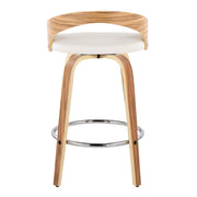 Grotto - Mid Century Modern Fixed Height Counter Stool With Swivel With Round Footrest (Set of 2) - R&R Furniture Gallery (Fountain Valley, CA)