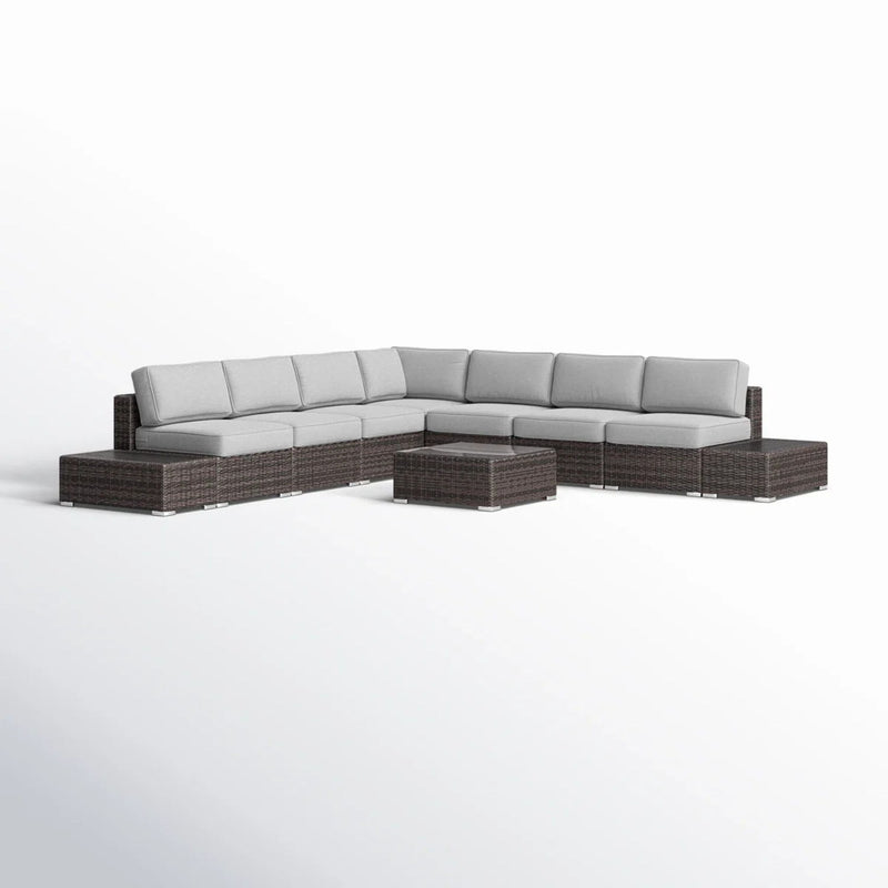 Wicker Sectional Seating Group With Cushions - R&R Furniture Gallery (Fountain Valley, CA)