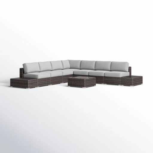 Wicker Sectional Seating Group With Cushions - R&R Furniture Gallery (Fountain Valley, CA)