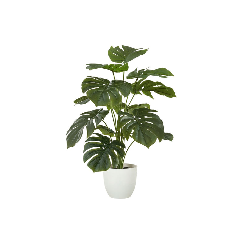 Artificial Monstera plant in a decorative pot, showcasing lush green, realistic leaves for home or office decor.