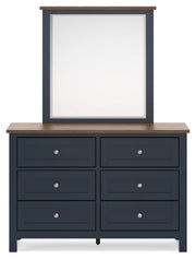 Landocken - Dresser and Mirror - Brown / Blue - R&R Furniture Gallery (Fountain Valley, CA)