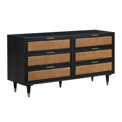 TOV Furniture Sierra 6 Drawer Dresser with sleek wood finish and modern design, featuring six spacious drawers for storage.