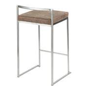 Lumi Source Fuji contemporary elegant stackable counter stool set with sleek design and wooden seats, perfect for modern kitchen or bar.