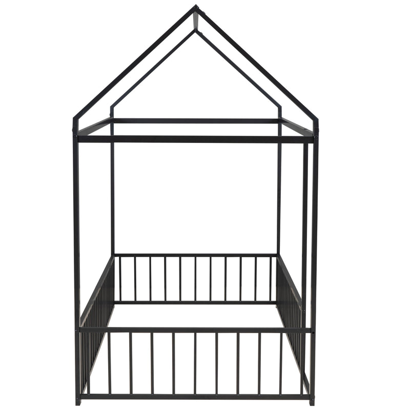 Metal Bed House Bed Frame With Fence - R&R Furniture Gallery (Fountain Valley, CA)