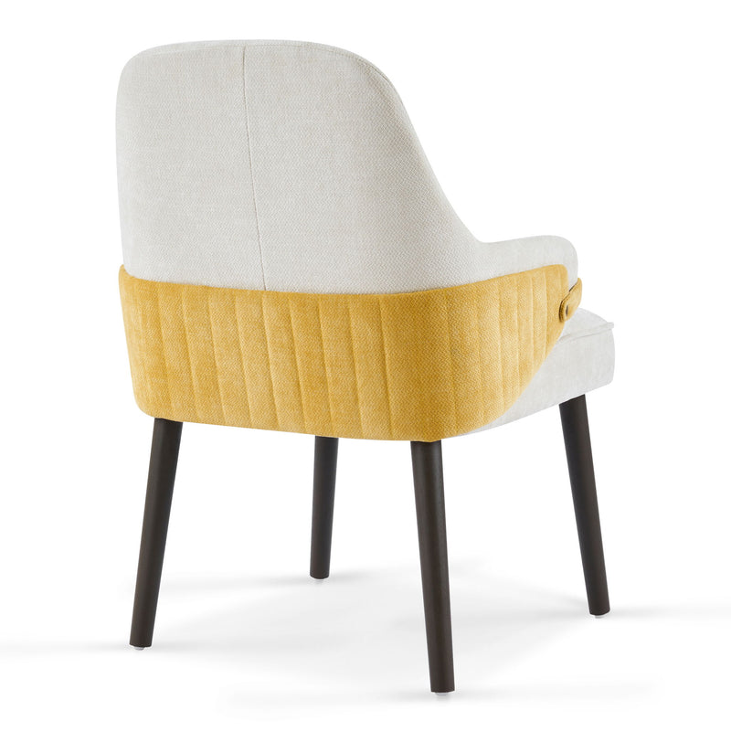 Indoor Dining Chair (Set of 2) With Sturdy Frame - Beige / Yellow - R&R Furniture Gallery (Fountain Valley, CA)