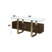 Mabyn - Console Cabinet - Brass & Antique Brown - R&R Furniture Gallery (Fountain Valley, CA)