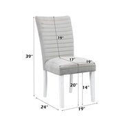 Elizaveta - Side Chair (Set of 2) - Gray Velvet &White High Gloss - R&R Furniture Gallery (Fountain Valley, CA)