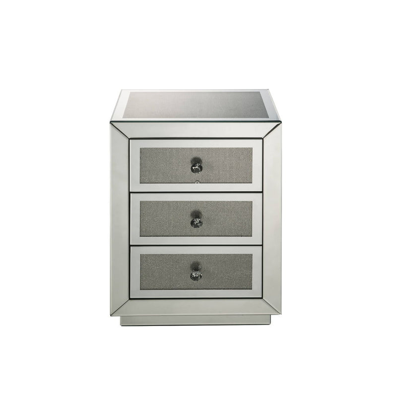 Noralie - 18" X 14" Accent Table - Mirrored & Faux Diamonds - R&R Furniture Gallery (Fountain Valley, CA)