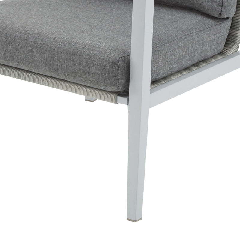Modern Noble House lounge arm chair with rope accents and plush cushions, featuring a stylish and comfortable design.