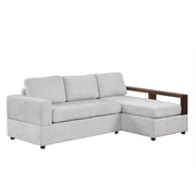 Noble House stationary sectional sofa with upholstered cushions and reversible armrests, ideal for modern living room decor.