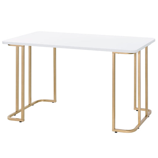 Estie - Writing Desk (Same Ac00902) - White & Gold - R&R Furniture Gallery (Fountain Valley, CA)