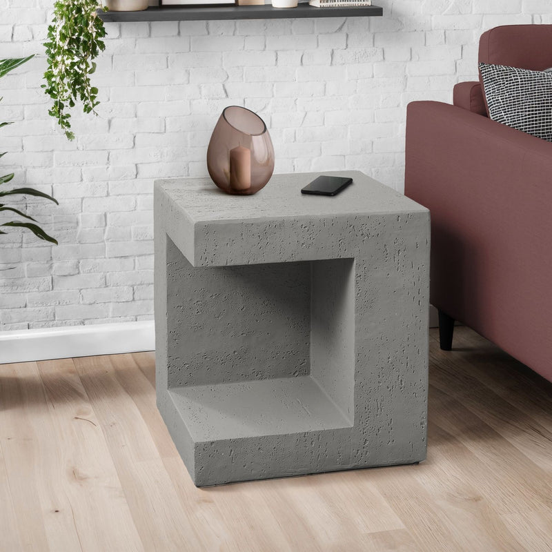 8th Street contemporary square accent table, indoor/outdoor design with sleek surface and modern style for living spaces
