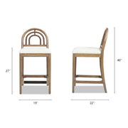 Leon - Arched Back & Upholstered Counter Stool (Set of 2) - Ivory White - R&R Furniture Gallery (Fountain Valley, CA)