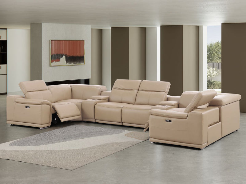 2679 - 8-Piece U-Shaped Power Reclining Sectional In Genuine Leather (2 Recliners)