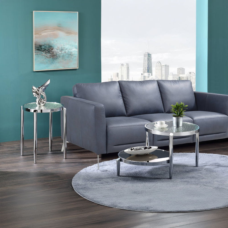 Abbe - End Table - Glass & Chrome - R&R Furniture Gallery (Fountain Valley, CA)