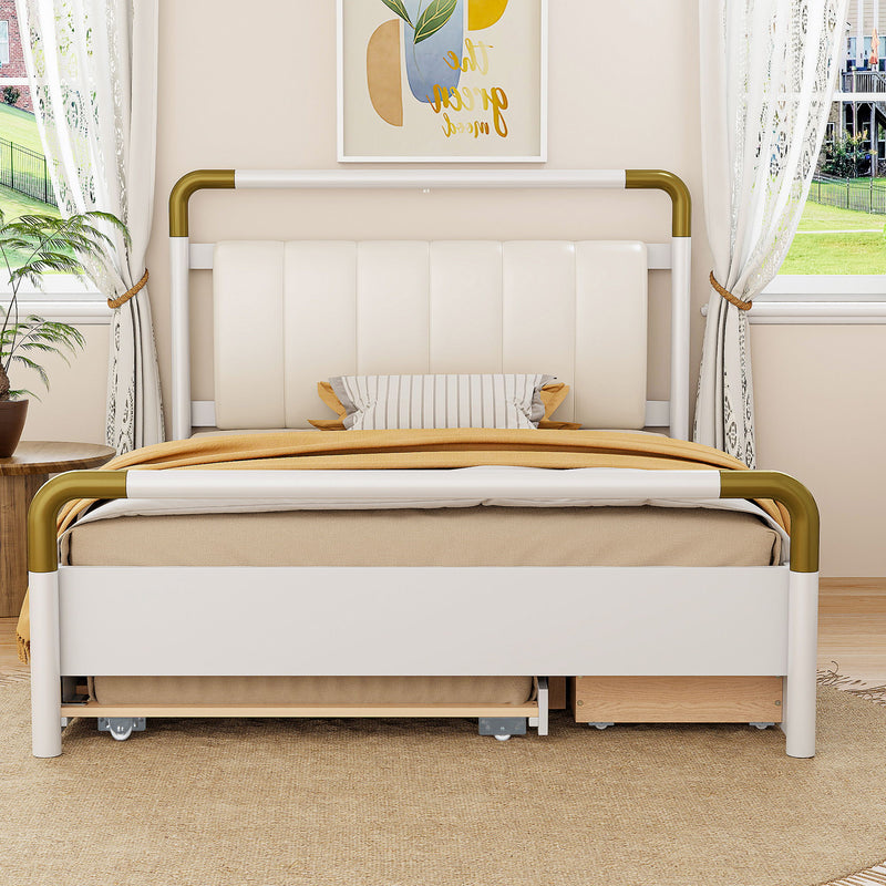 Storage Platform Bed, With 2 Big Drawers, Trundle - R&R Furniture Gallery (Fountain Valley, CA)