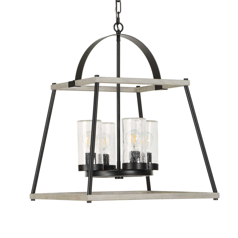 Edgecomb - 4 Light Indoor-Outdoor Pendant - Black / Gray