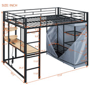 Loft Bed With Desk, Shelves, Power Outlet, LED Light And Wardrobe - R&R Furniture Gallery (Fountain Valley, CA)