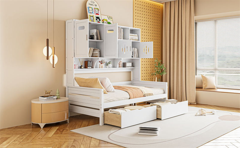 Daybed With All-In-One Cabinet And Shelf - R&R Furniture Gallery (Fountain Valley, CA)