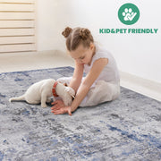 Marfi - 8' X 10' Abstract Area Rug - Silver / Blue - R&R Furniture Gallery (Fountain Valley, CA)