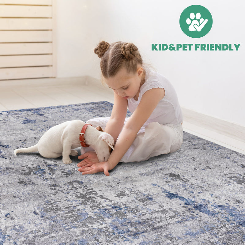 Marfi - 8' X 10' Abstract Area Rug - Silver