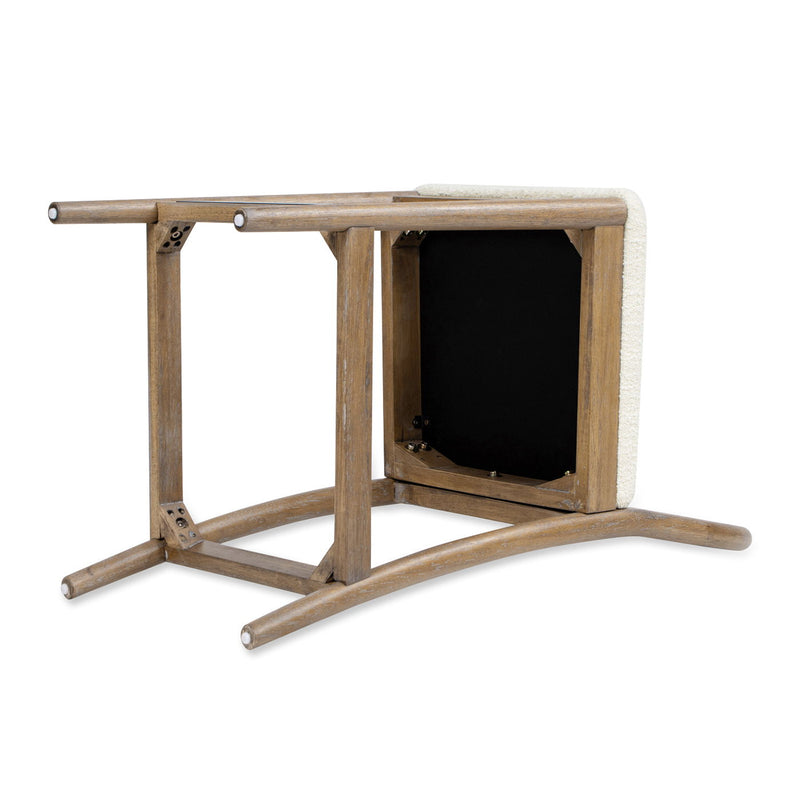 Leon - Arched Back & Upholstered Counter Stool (Set of 2) - Ivory White - R&R Furniture Gallery (Fountain Valley, CA)